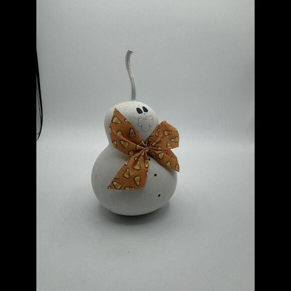 Happy Halloween Artisan Small Ghost Gourd Fall Decor - Picture 1 of 7